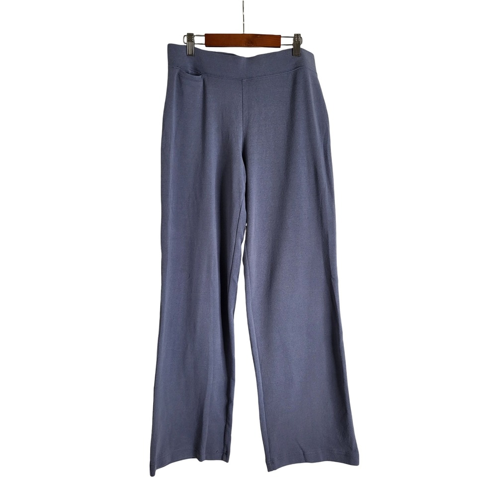 J. Jill Stretch Wide Leg Knit Pants Blue Gray Slate Cotton Modal XS Loungewear